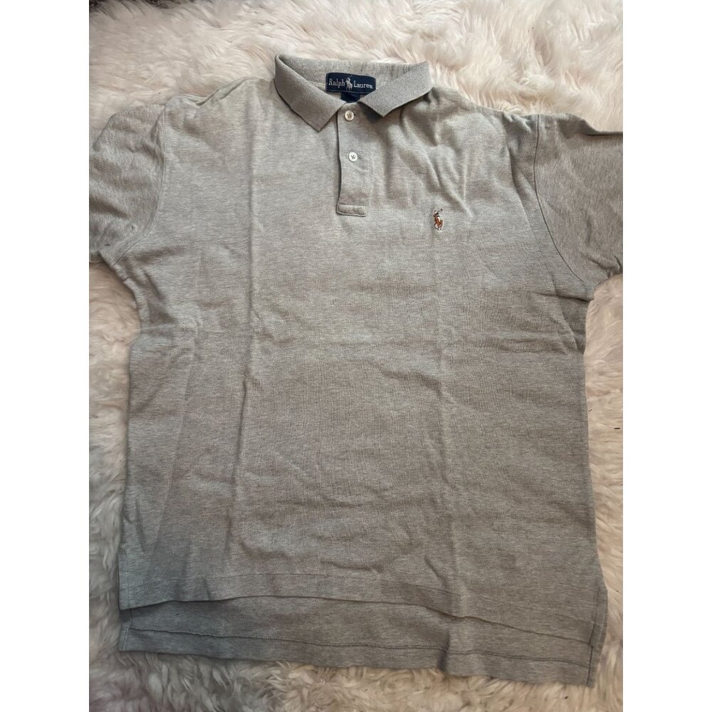 Ralph Lauren Men's M Classic Fit Cotton Polo Shirt Gray Preppy